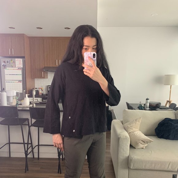Zara Trafaluc Wide Arm Black Sweater - Picture 2 of 4